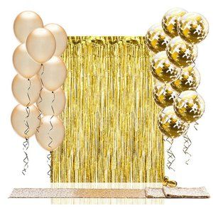 Gold Party Decorations photo backdrop table runner